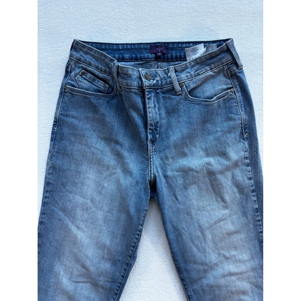NYDJ Straight Leg Jeans‎ Womens 10 Blue Medium Wash Stretch Denim Made in USA